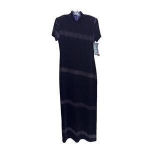 Vintage 90s Y2K Jessica Howard Purple Velvet Maxi Dress 8 Fairy Witchy Party